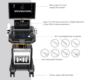 APV-6T Trolley Veterinary Ultrasound Scanner for Animal Cardiac and Abdominal Doppler Imaging 3