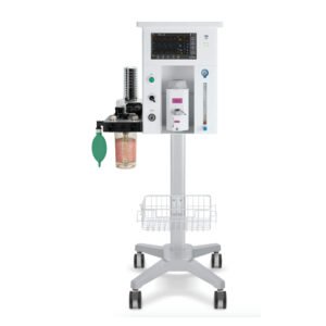 Veterinary anesthesia machine with turbine-driven ventilation system and touchscreen control for animal surgery